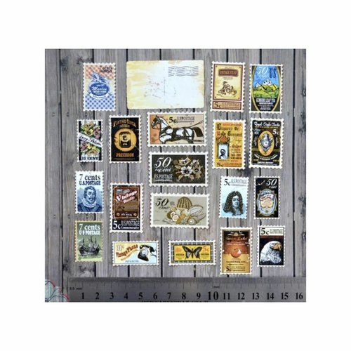 1 set de style vintage post stamp mix paper glue sur décor découpage éléments décoratifs scrapbookin sku-756544
