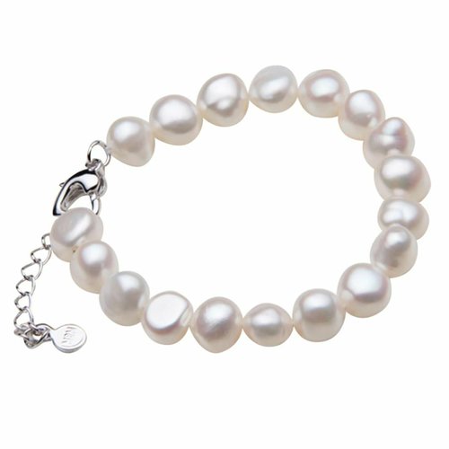 1pc white natural pearl 9-10mm bead bracelet d'eau fraîche cultivée baroque lobster clasp extender 5 sku-778989