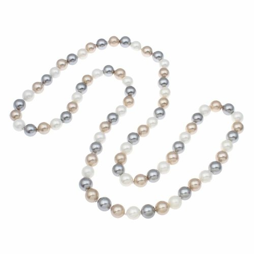 1pc white silver gold natural pearl 10mm bead collier perle d'eau fraîche cultivée ronde bijoux de m sku-778999