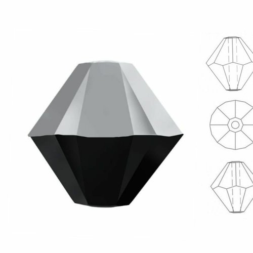 50pcs izabaro crystal jet noir argent comète lumière 208cal cristal de verre bicolore 5328 bead face sku-749157
