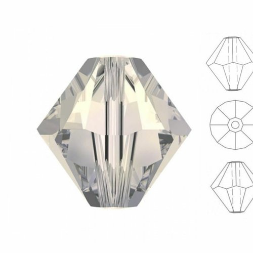 50 pièces izabaro cristal clair de lune 001mmol cristaux de verre bicône 5328 perle strass à facette sku-781678