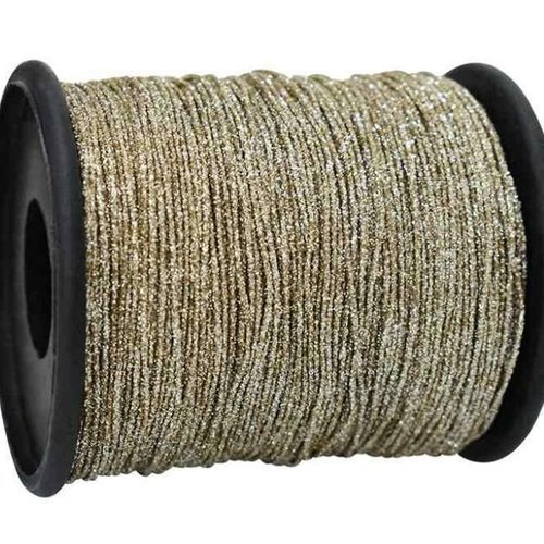 1 bobine 250 m 1mm lumière or glitter coton fil et polyester métallique fil cordon perles broderie à sku-518451