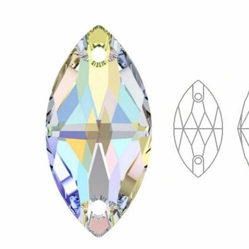 6 pièces izabaro cristal ab 001ab navette coudre sur des cristaux de verre en pierre à dos plat 3223 sku-872515