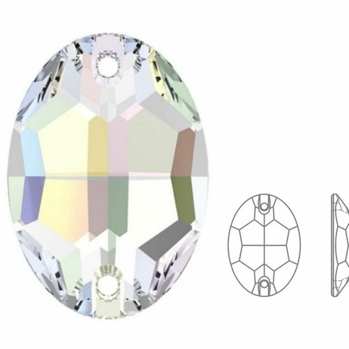 6 pièces cristal izabaro ab 001ab ovale coudre sur des cristaux de verre en pierre à dos plat 3210 s sku-872543