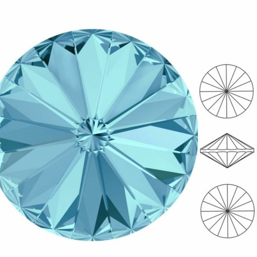6 pièces izabaro cristal aigue-marine 202 cristaux de verre rivoli ronds 1122 pierre chatons strass  sku-877256