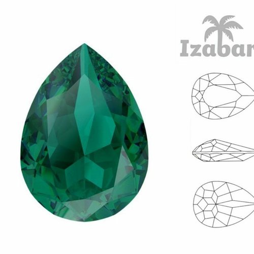 4 pièces izabaro cristal vert émeraude 205 poire larme fantaisie pierre cristaux de verre 4320 stras sku-877388