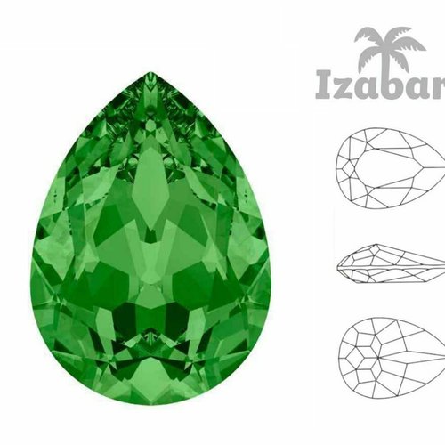 4 pièces izabaro cristal péridot vert 214 poire larme fantaisie pierre cristaux de verre 4320 strass sku-877389