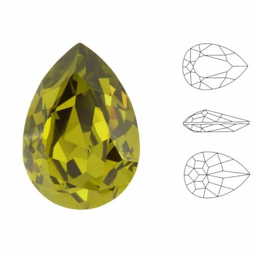 4 pièces izabaro cristal vert olivine 228 cristaux de verre en pierre fantaisie en forme de larme de sku-877272