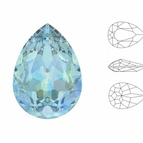 4 pièces izabaro cristal aigue-marine aurore boreale ab 202ab poire larme fantaisie pierre cristaux  sku-877277