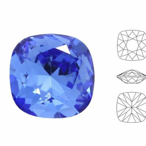 6 pièces izabaro cristal saphir bleu 206 coussin carré fantaisie pierre cristaux de verre 4470 stras sku-877442