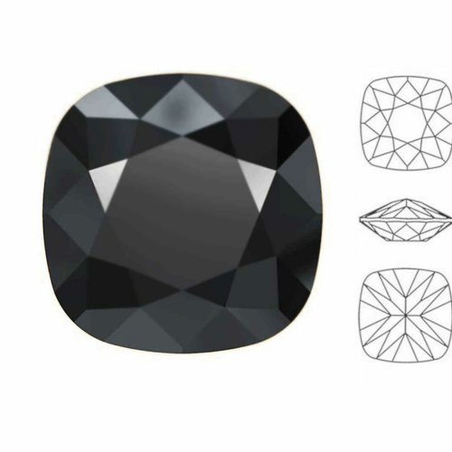 6 pièces izabaro cristal jet hématite 280hem coussin carré fantaisie pierre cristaux de verre 4470 s sku-877448