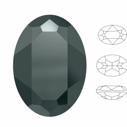 4 pièces izabaro cristal jet hématite 280hem ovale fantaisie pierre cristaux de verre 4120 chaton st sku-877568