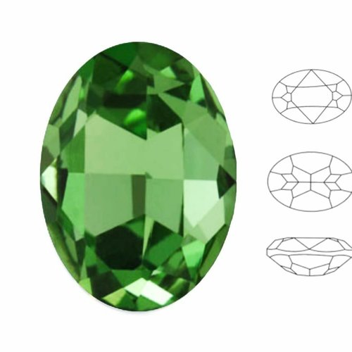 2 pièces izabaro cristal péridot vert 214 cristaux de verre fantaisie ovale en pierre 4120 chaton st sku-877574