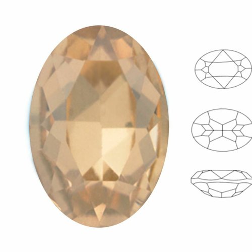 2 pièces izabaro cristal ombre dorée 001gsha ovale fantaisie pierre cristaux de verre 4120 chaton st sku-877577