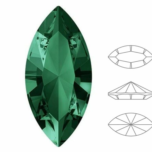 4 pièces izabaro cristal vert émeraude 205 navette fantaisie pierre cristaux de verre pétale de feui sku-877472