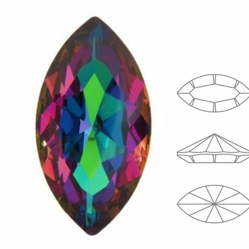 4 pièces izabaro cristal vitrail moyen 001vm navette fantaisie pierre cristaux de verre pétale de fe sku-877477