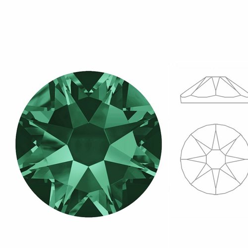 144pcs izabaro cristal émeraude vert 205 ss20 étoile ronde rose or plat arrière de verre 2088 facett sku-889081