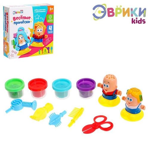 Kit pour jouer avec de la pâte à modeler à "merry hairstyles" 4 boîtes de à cadeau les enfants activ sku-277680