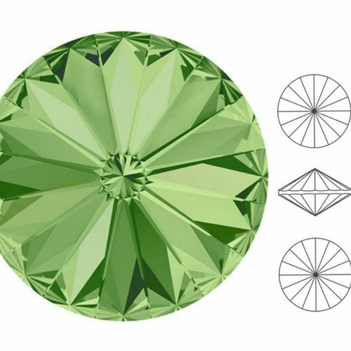 6pcs izabaro crystal peridot vert 214 cristaux de verre rond rivoli 1122 stone chatons rhinestones f sku-876803