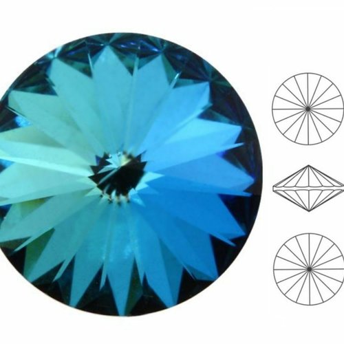 6 pièces izabaro cristal bermuda bleu 001bb cristaux de verre rivoli ronds 1122 pierre chatons stras sku-876806