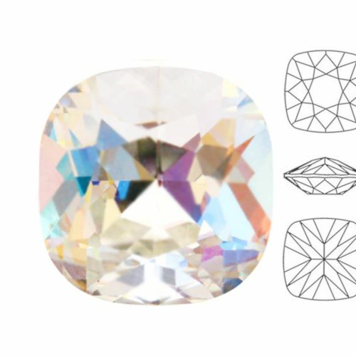 6 pièces izabaro cristal ab 001ab coussin carré fantaisie pierre cristaux de verre 4470 strass à fac sku-877440