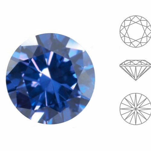 10 pièces izabaro cristal saphir bleu 206 cristaux de verre chaton rond 1357 ss 39 pierre ss39 stras sku-877580