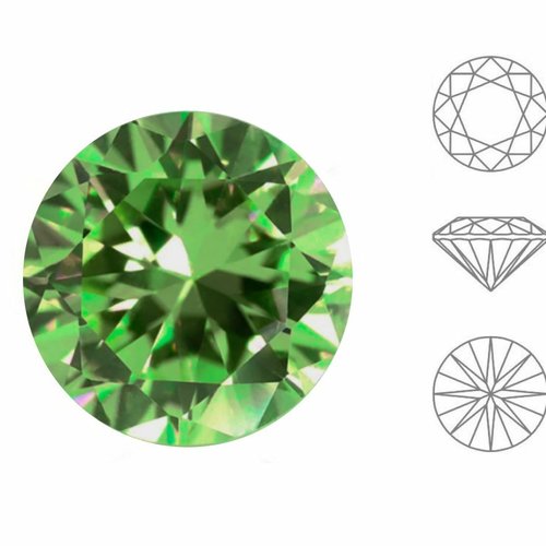 5 pièces izabaro cristal péridot vert 214 cristaux de verre chaton taille brillant rond 1357 ss 47 p sku-877591