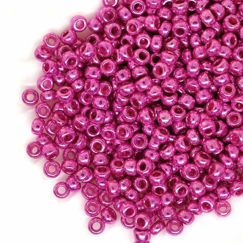 20g pink metallic round czech glass seed beads perles précieuses rocaille spacer 10/0 2.3mm sku-757471