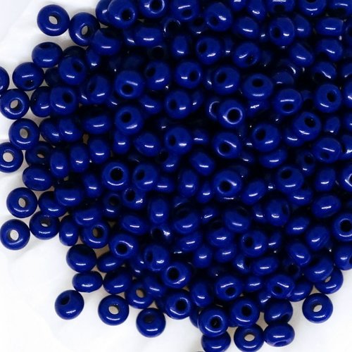 20g perles de rocaille preciosa bleu foncé opaques de rondes en verre tchèque d'espacement 9/0 sku-875985