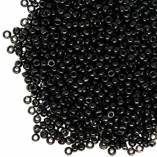 20g jet black opaque round czech glass seed beads perles précieuses rocaille spacer 12/0 sku-757518