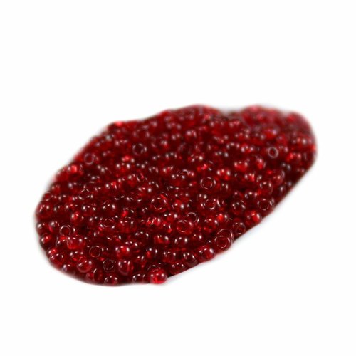 20g de cristal rouge de verre 9/0 perles précieuses rocaille spacer sku-757525