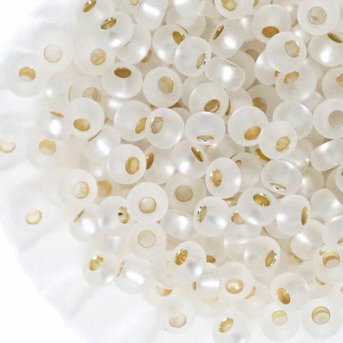 20g perles de rocaille preciosa blanches argent mat de rondes en verre tchèque d'espacement 8/0 sku-875987