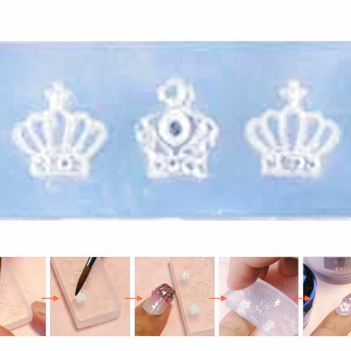 1pc 3 couronne royale silicone 3d mini moule pour nail art petit bricolage résine polymère argile mi sku-518418
