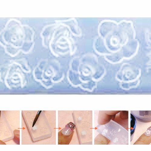 1 pc 7 rose fleurs silicone 3d mini moule pour nail art petit bricolage résine polymère argile minia sku-518372
