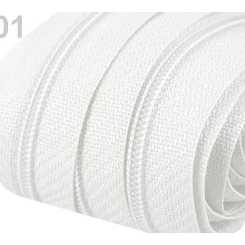 5m blanc continue de nylon fermeture à glissière (bobine) de 3mm sac notions sac à main sac d'access sku-74827