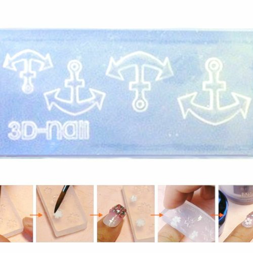 1 pc 4 ancre mer silicone 3d mini moule pour nail art petit bricolage résine polymère argile miniatu sku-518370
