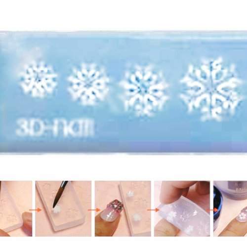 1pc 4 flocon de neige noël silicone 3d mini moule pour nail art petit bricolage résine polymère argi sku-518420