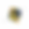 2 pc cristal bleu foncé jaune vert clair dot lampwork tchèque bohème à la main original authentique  sku-541707