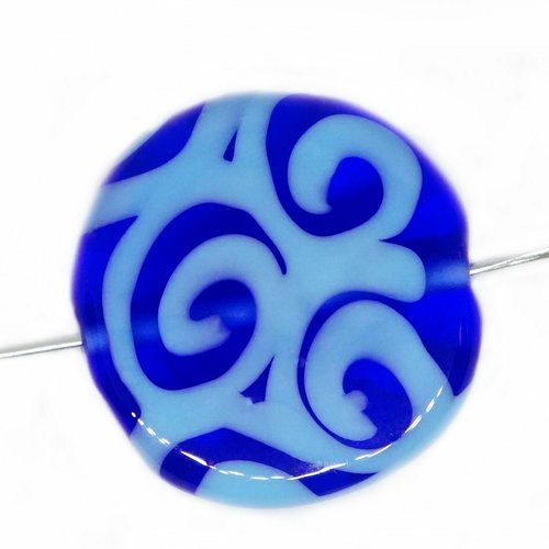 1 pc cristal saphir bleu clair lampwork tchèque bohème à la main original authentique artisan perles sku-541709
