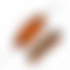 6 pc picasso brun jaune orange ambre opale plat pétale fenêtre table cut ovale perles tchèque verre  sku-541292