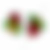 1 pc cristal rouge vert noir dot fraises pendentif lampwork tchèque bohème à la main original authen sku-541868