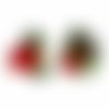 1 pc cristal rouge vert fraises grand pendentif lampwork tchèque bohème à la main original authentiq sku-541813
