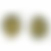 4 pièces nébuleuse gris mat rose patine d'or métallique grandes perles de fleurs focales de primevèr sku-617736