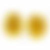 4 pièces mat jaune métallisé bronze patine grandes perles de fleurs focales de primevère verre tchèq sku-617734