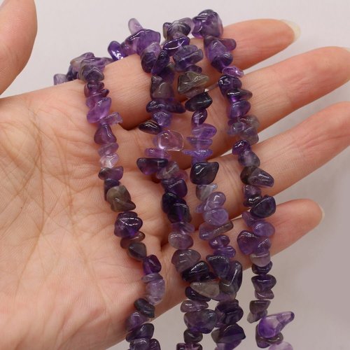1pc puces de pierres précieuses naturelles violet foncé améthyste naturelle irrégulière perles de pi sku-854862