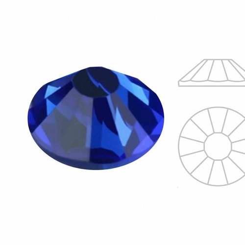 144pcs izabaro crystal sapphire bleu 206 hotfix ss10 rose ronde cristaux de verre plat arrière 2038  sku-877597