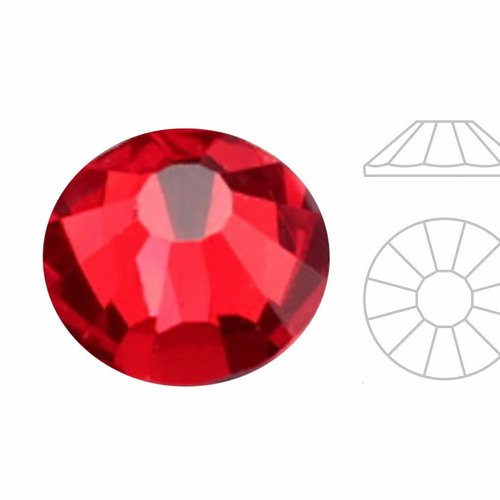 144 pièces izabaro cristal lumière siam rouge 227 correctif ss10 rose ronde dos plat cristaux de ver sku-877596