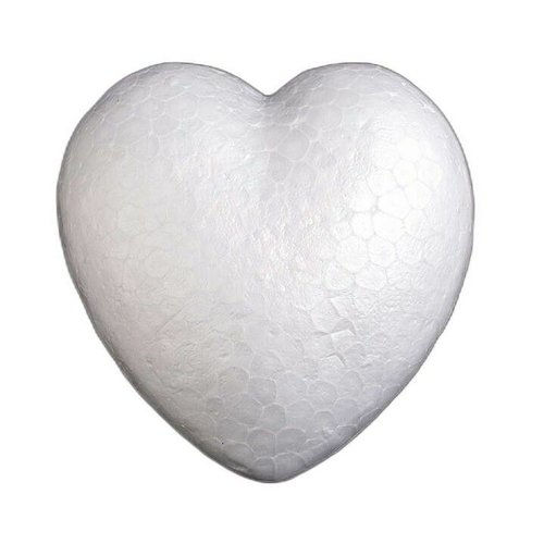 2pc blanc de bricolage mousse de polystyrène cœur ø8cm / polyester formes et des accessoires des fou sku-58949