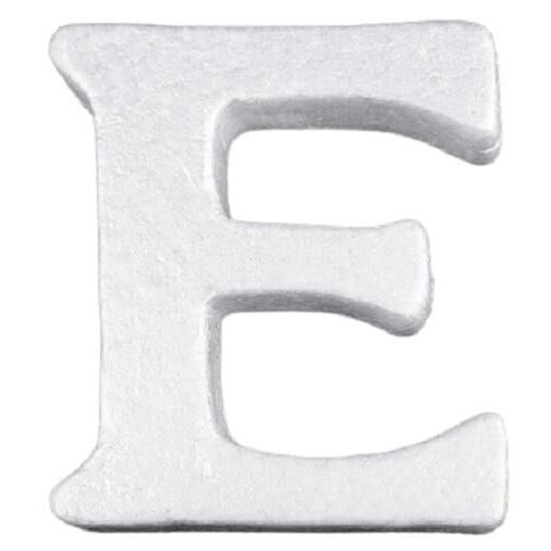 1 pc "e" blanc styromousse 3d lettres de alphabet / polyester formes et accessoires artisanat fourni sku-67578