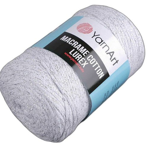 1pc (720) argent blanc du fil à tricoter macramé de coton lurex 250g fil de crochet de corde de & de sku-244450